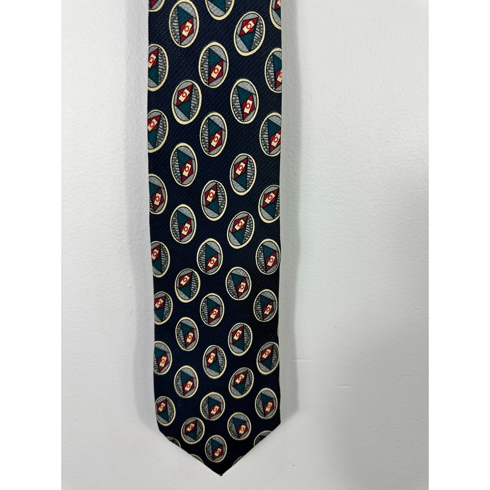Jos A Bank Premier Collection Hand Sewn Repp Silk Mens Necktie Blue Vintage USA